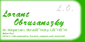 lorant obrusanszky business card